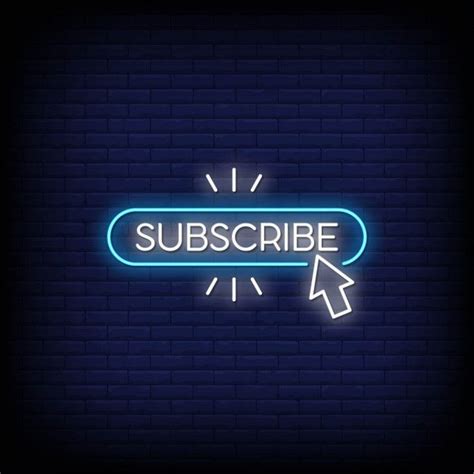 Subscribe Neon Signs Style Text Vector Youtube Logo Neon Signs