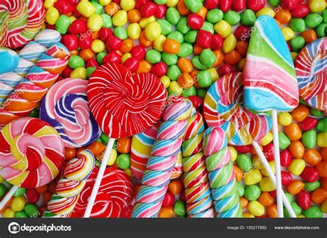 Sweets And Sugar Candies Colorful Handmade Swirl Lollipop Stock Photo
