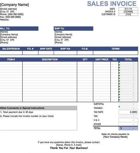 Fill In Invoice Template Free Sales Invoice Templates Edit Fill