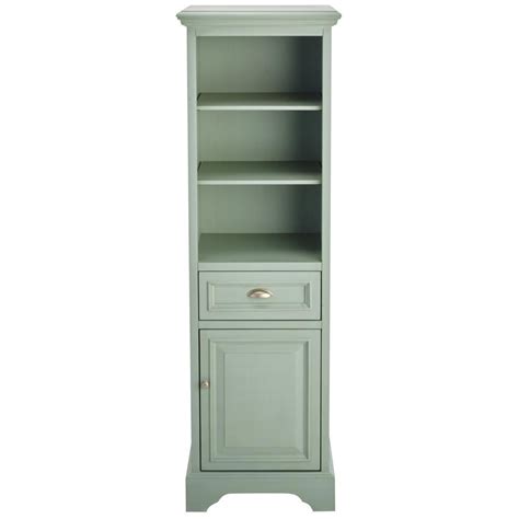 This linen cabinet has a traditional look that will allow it to be used in a bathroom, hallway, kitchen or even a living room, it can function in a multitude of different capacities. Home Decorators Collection Sadie 20 in. W x 64-1/2 in. H x ...