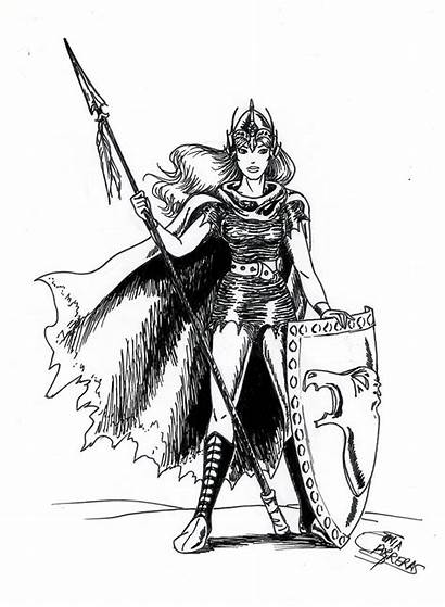 Warrior Female Coloring Deviantart Drawings Fantasy Designlooter