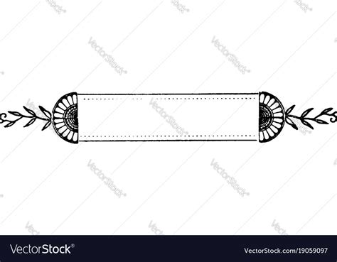 Ornate Banner Have Leaves With Stems Pattern In Vector Image