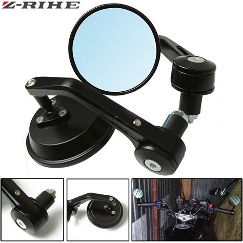1pair 78 Universal Round Motorcycle Mirrors Rear View Handle Bar End