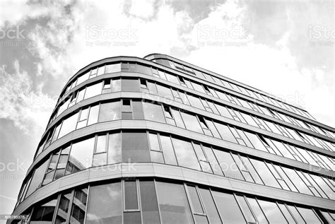 Modern Business Office Building Exterior Black And White Stock Photo