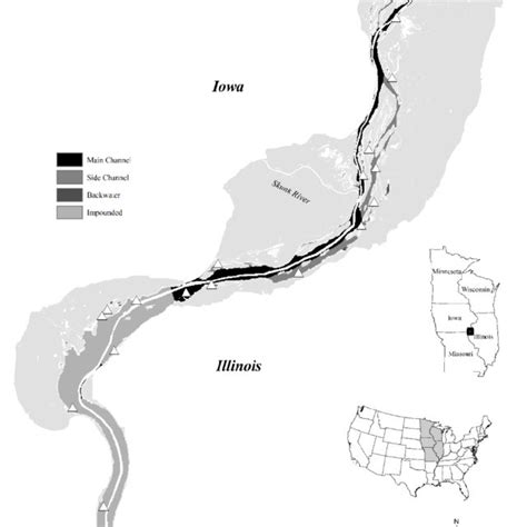 Map Of Upper Mississippi And Illinois Rivers With Locks And Dams