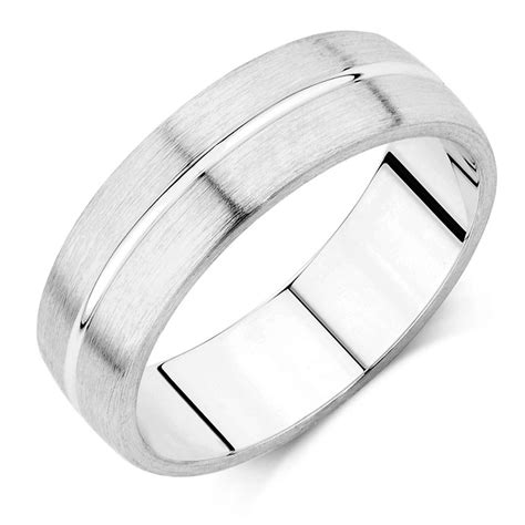 Shop white gold men's wedding bands in a range of timeless styles. Men's Wedding Band in 10ct White Gold