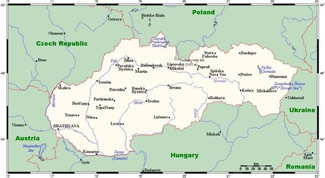 eslováquia cidades mapa mapa da eslováquia com cidades da europa oriental europa