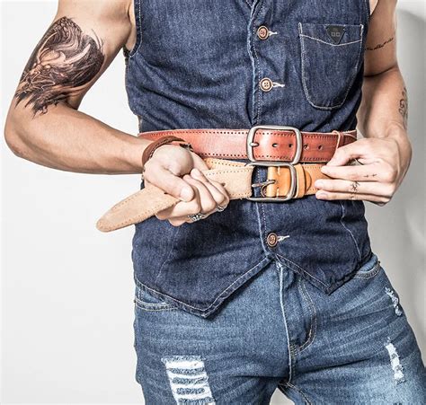 DISIWEI Full Grain Leather Belt Man Casual Vintage Belts Men Genuine