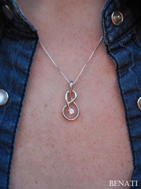 Infinity Knot Diamond Necklace Diamond Infinity Pendant White Gold