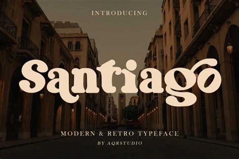 Santiago Retro Typeface Font Dfonts