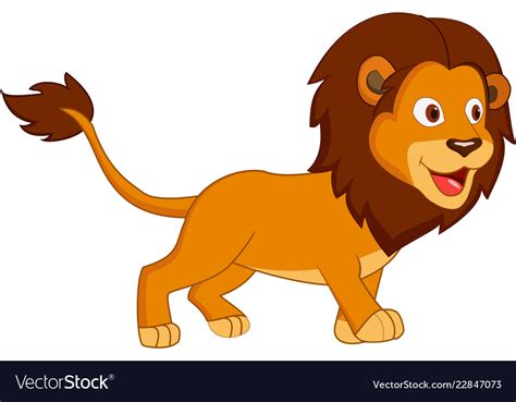 Cute Lion Cartoon Stock Royalty Free Vector Image