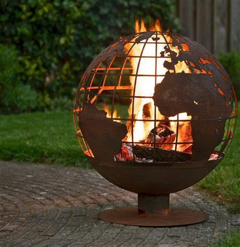 World Globe Fire Pit By Hunter Gatherer
