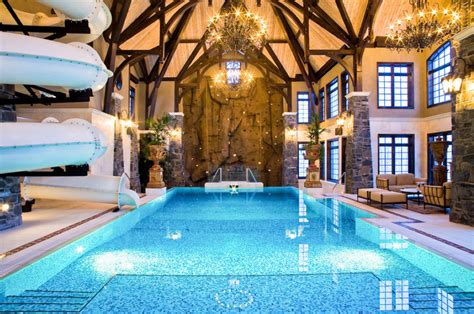 Amazing 3 Story Indoor Swimming Pool With Water Slide