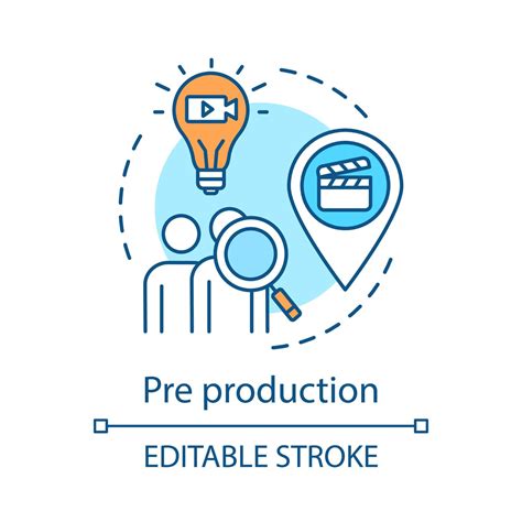 Pre Production Concept Icon Video Planning Idea Thin Line Illustration