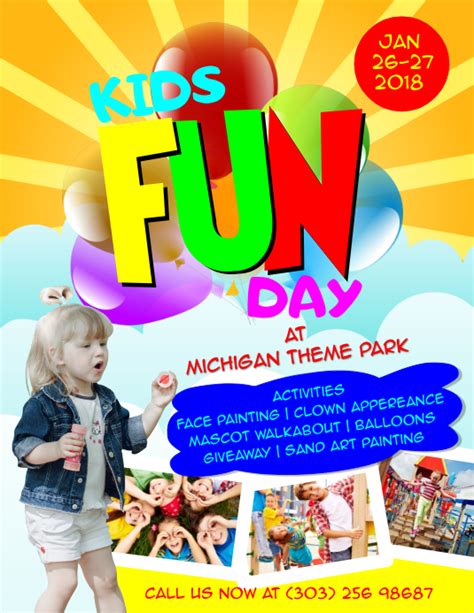 Kids Fun Day Flyer Template Postermywall