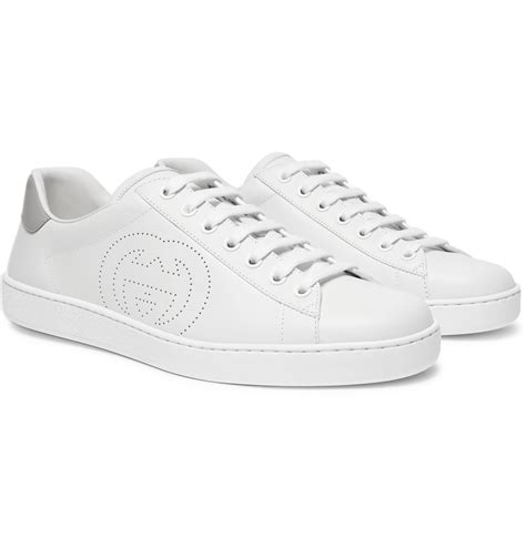 Gucci New Ace Perforated Leather Sneakers White Gucci