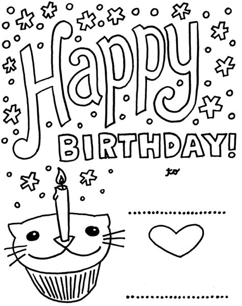 Explore and print for free playtime ideas, colouring pages, crafts, learning worksheets and more. 50 Gorgeous Coloring Birthday Cards | KittyBabyLove.com
