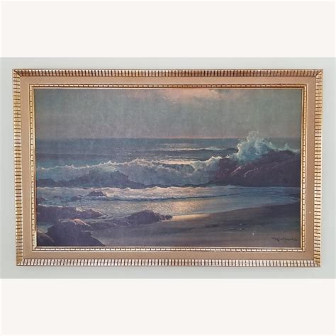 Framed Original Print Robert Wood Golden Surf Aptdeco