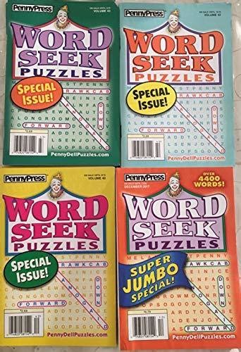 Lot Of 4 Penny Press Special Issue Word Seek Search Circle Puzzles
