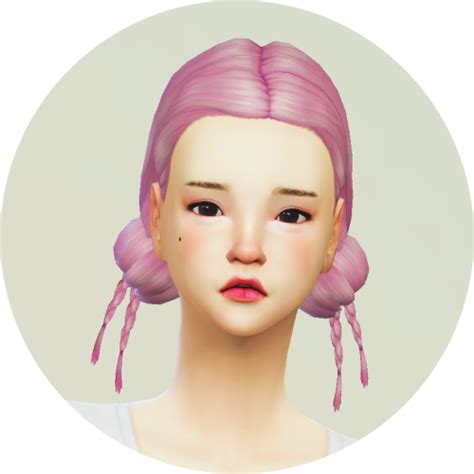 Oepu Sims 4 Sims4 Marigold Buns Lowhair아래 번 헤어 2 Sims Hair