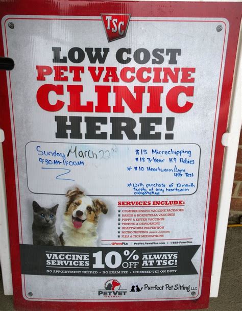 Please contact us if you are unable to attend a clinic, but need products. Low Cost Pet Vaccination Clinic At Tractor Supply March 22 ...