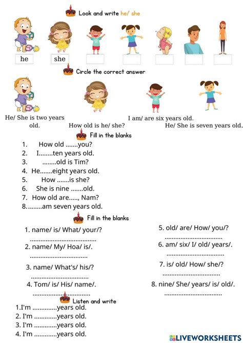 Second Language Esl New Work Vocabulary Worksheets Numbers Old