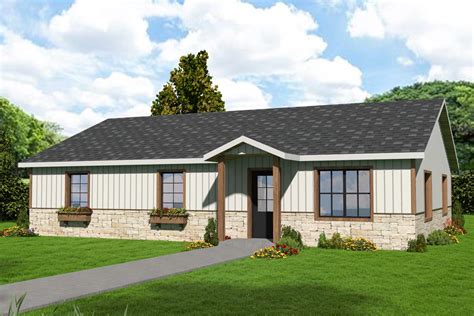 3 Bed Ranch Style Home Plan With Clustered Bedrooms 35271gh