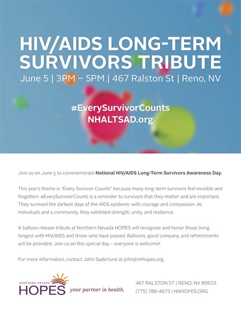 Come Celebrate Long Term Hiv Survivors Northern Nevada Hopes