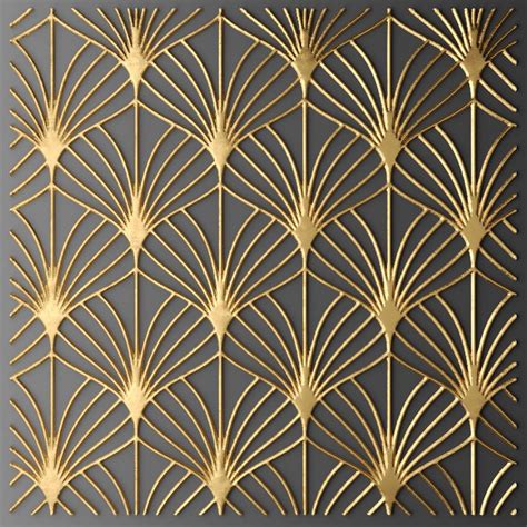 3d Model Of Panel Lattice Grille Art Deco Wallpaper Art