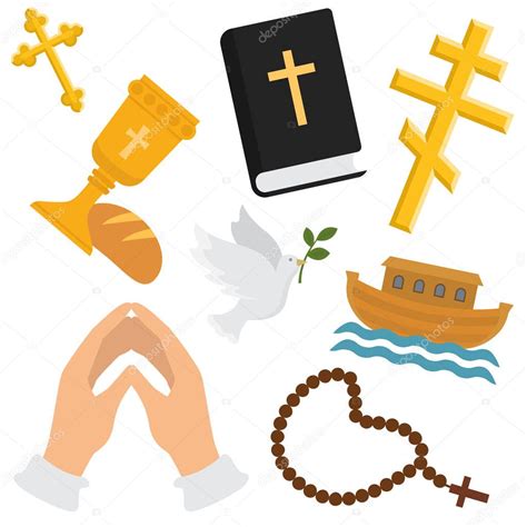 Patrón Vectorial De Religión Cristiana Símbolos Religiosos Del