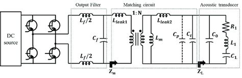 The Proposed Sonar Transmitter Circuit Diagram With The Equivalent