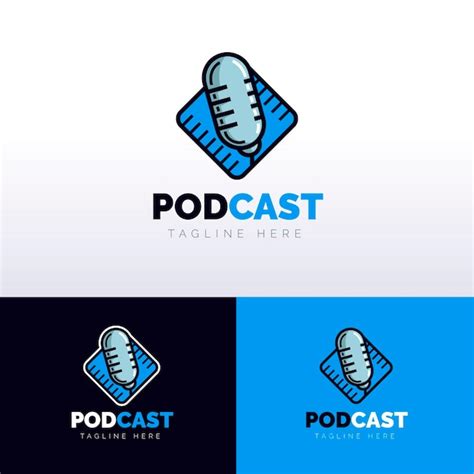 Plantilla De Logotipo De Podcast Detallada Vector Premium