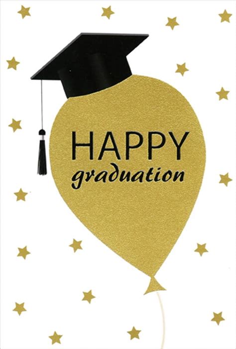 Pictura Gold Foil Balloon Stars And Mortarboard Cap Graduation