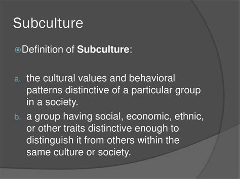 Subcultures Sociology Ppt Download