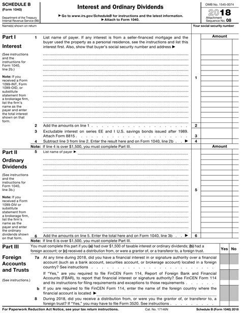 Irs Form 1040 Schedule B Download Fillable Pdf Or Fill Online Interest