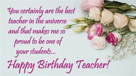 Birthday Card Wishes For Teacher The Cake Boutique