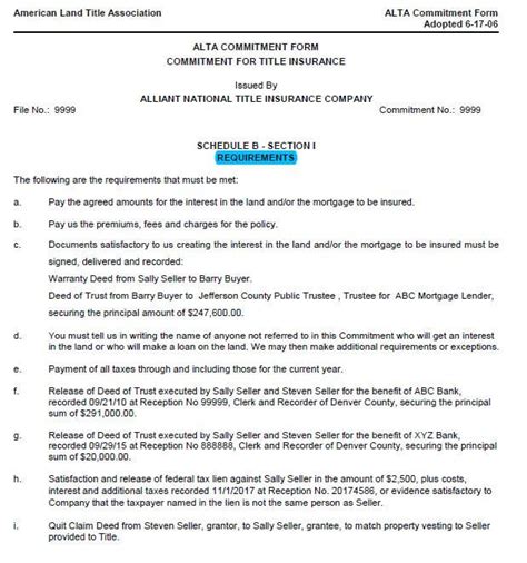 Document of title shall not make the endorser liable for any failure on the part of the bailee who issued the document or previous endorsers thereof to fulfill their respective obligations. What is a Title Commitment and How Do I Read It? | First ...