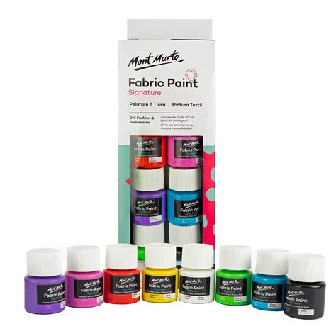 Buy Mont Marte Textile And Fabric Paint Set 8 Pieces X 20ml Permanent