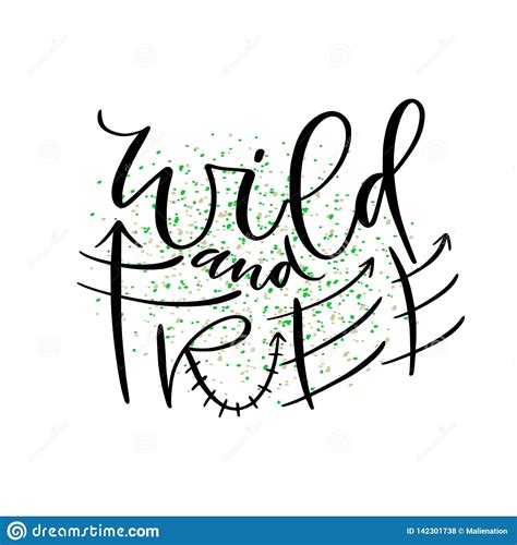 Wild And Free Hand Drawn Vector Desig Typographic Poster Design Free