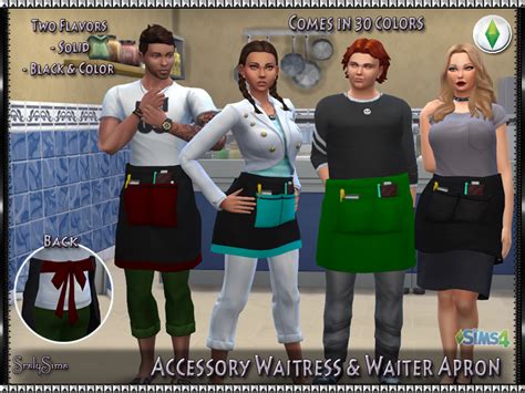 Sims 4 Ccs The Best Accessory Waitress And Waiter Apron By Srslysims