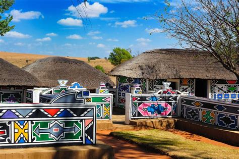 Villaggio Di Ndebele Sudafrica Fotografia Stock Immagine Di