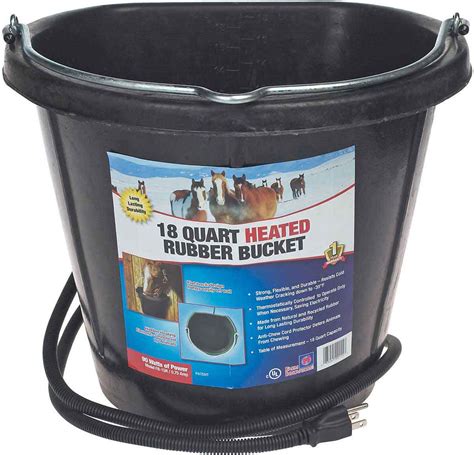 18 Quart Heated Rubber Flat Back Bucket Farm Innovators Heated