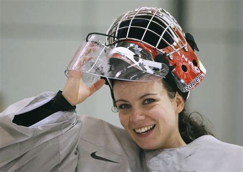 Olympic Womens Goalie Practices With Oilers