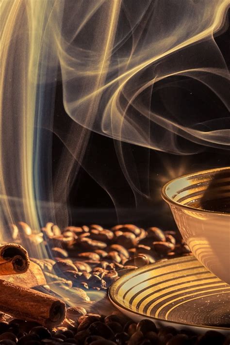 Wallpaper Coffee Beans Grain Steam Cup 2880x1800 Hd Picture Image
