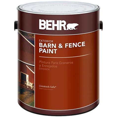 Behr 1 Gal Red Exterior Barn And Fence Paint 02501 The Home Depot