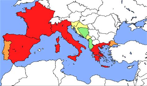 Map Of The Mediterranean Region The Areas Not Considered In This Study