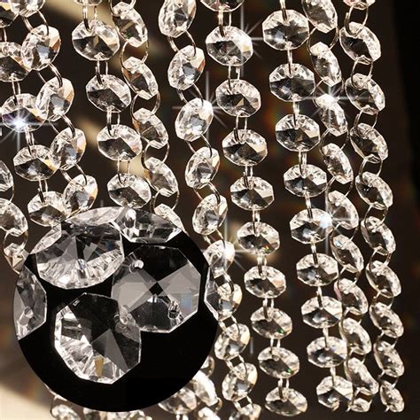 2019 Crystal Glass Octagon Bead Chain Strings Garland For Decoration