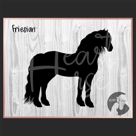 Friesian Horse Svg Horse Silhouette Svg Horse Breeds Svg Horse