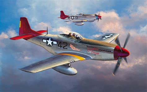 Рисунок P 51d Mustang Tuskegee Airmen на рабочий стол Авиация War