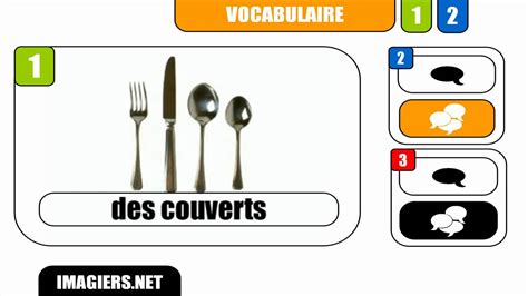 Français Vocabulaire Des Couverts Youtube